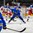 GRAND FORKS, NORTH DAKOTA - APRIL 19: Sweden's Jesper Bratt #12 skates with the puck while Russia's Dmitri Samorukov #18, Danil Tarasov #1, and Alexei Lipanov #10 look on during preliminary round action at the 2016 IIHF Ice Hockey U18 World Championship. (Photo by Matt Zambonin/HHOF-IIHF Images)

